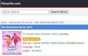 FilmyZilla Tu Jhoothi Main Makkaar Movie Download Free