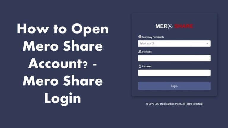 Mero Share Login, meroshare cdsc.com.np login